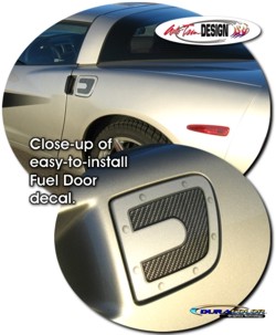 Simulated Carbon Fiber Fuel Door Decal 1 for Chevrolet C6 Corvette